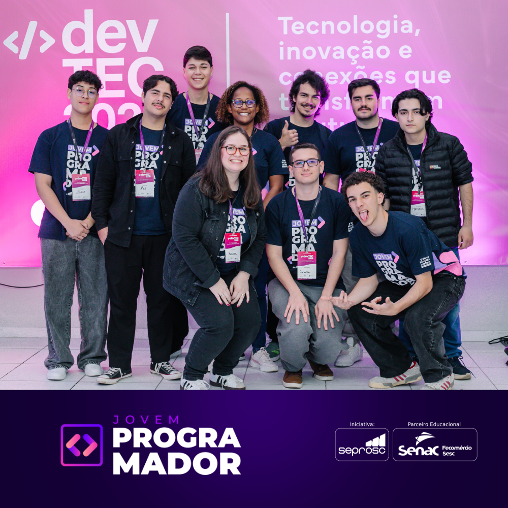 Alunos do Jovem Programador apresentam projetos no DevTec 2026 em Tubarão