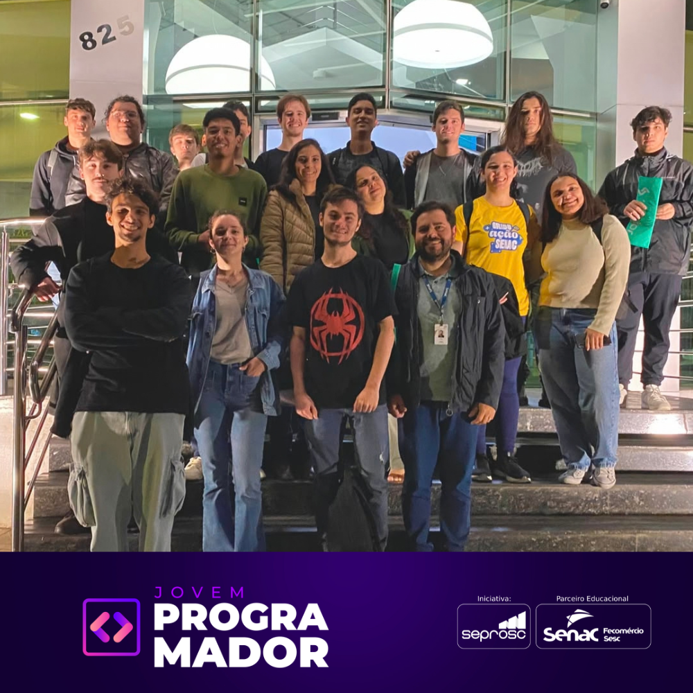 Alunos do Jovem Programador participam de visita técnica à Senior Sistemas